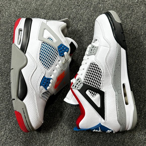 Air Jordan 4 White Red Blue Sneakers